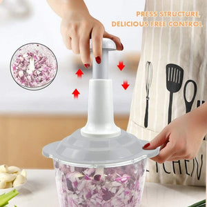 Manual Hand Press Onion and Vegetable Chopper-Effortless Food Prep Tool