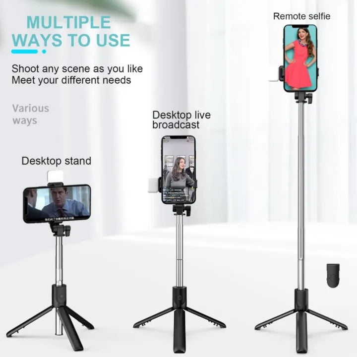 4 in 1 Tripod Selfie Stick With Remote Control