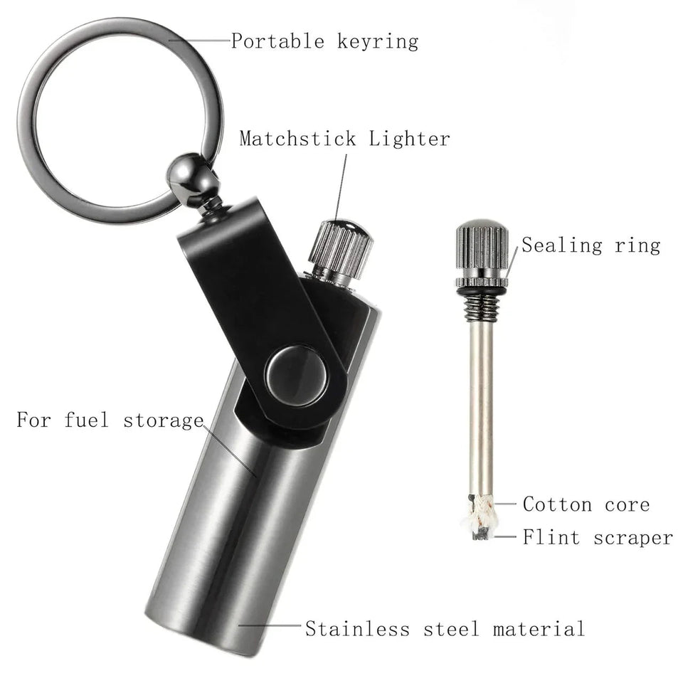 Waterproof Permanent Match Keychain Lighter