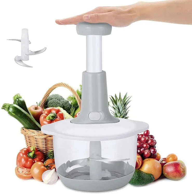 Manual Hand Press Onion and Vegetable Chopper-Effortless Food Prep Tool