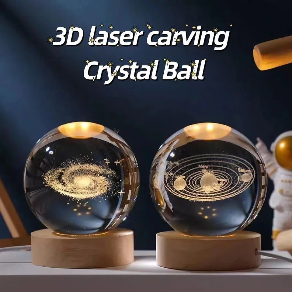 Galaxy Crystal Ball Night Lamp 🌌 - Mystical Decor Light 🪐