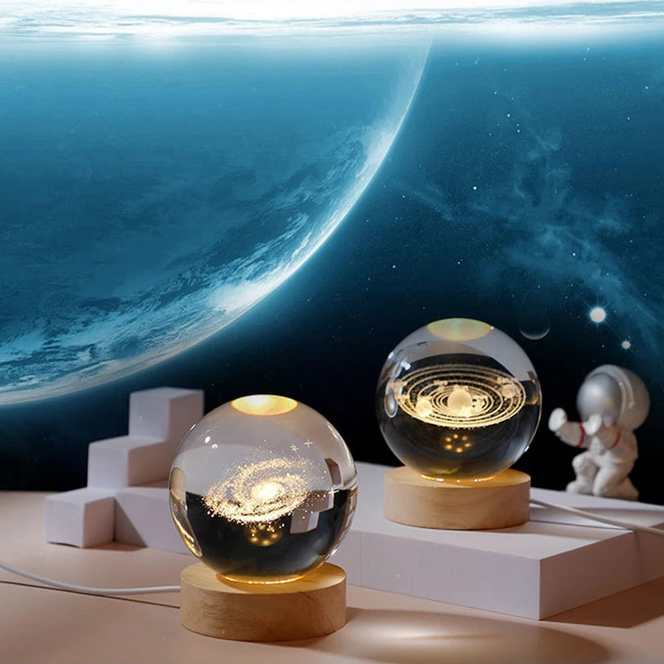 Galaxy Crystal Ball Night Lamp 🌌 - Mystical Decor Light 🪐