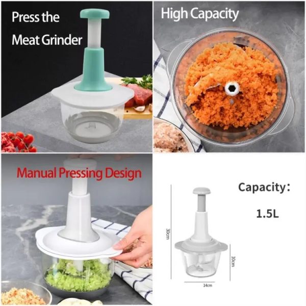 Manual Hand Press Onion and Vegetable Chopper-Effortless Food Prep Tool