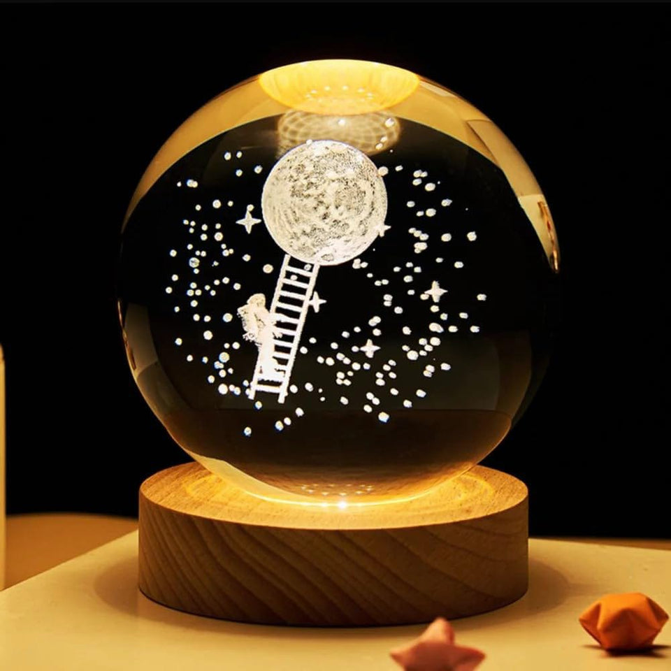 Galaxy Crystal Ball Night Lamp 🌌 - Mystical Decor Light 🪐