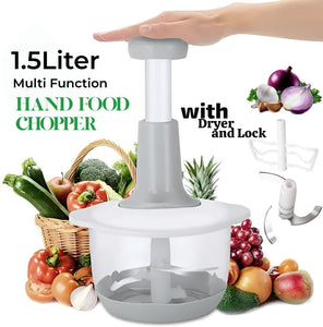 Manual Hand Press Onion and Vegetable Chopper-Effortless Food Prep Tool