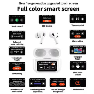 🎧 A9 PRO Earbuds: Smart Display & Noise-Free Sound!