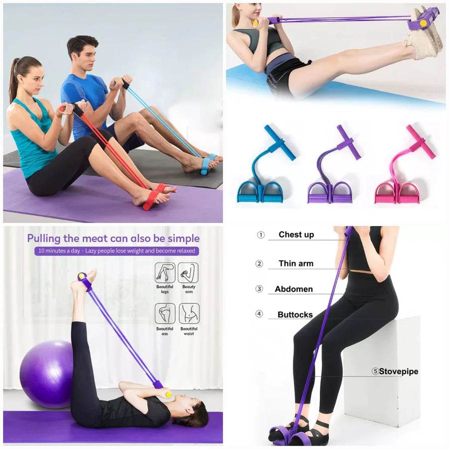 Foot Pedal Resistance Band Tummy Trimmer (random Colors)
