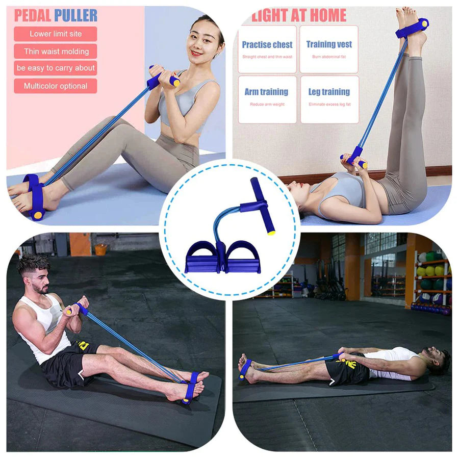 Foot Pedal Resistance Band Tummy Trimmer (random Colors)