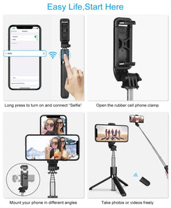 4 in 1 Tripod Selfie Stick With Remote Control
